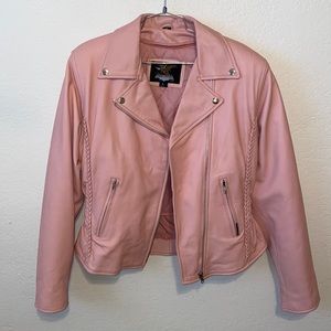 Jamin Leather Pink Riding Jacket